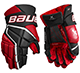 Bauer 3X guantes intermedio negro-rosso