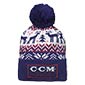 Cappello natalizio in maglia CCM con pompon Navy